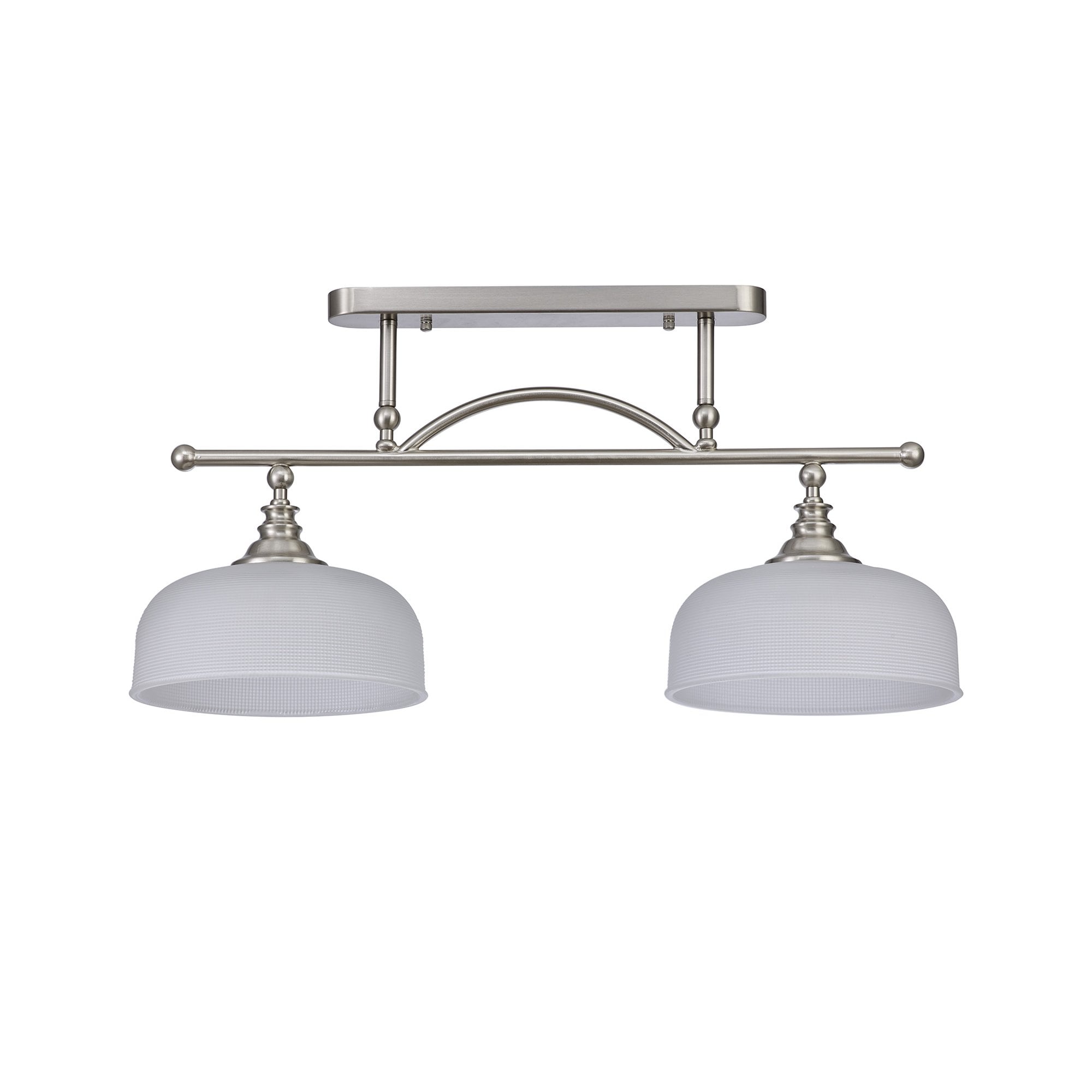 NL86279 Sakkas 2 Light Pendant/Ceiling Light Satin Nickel Frosted