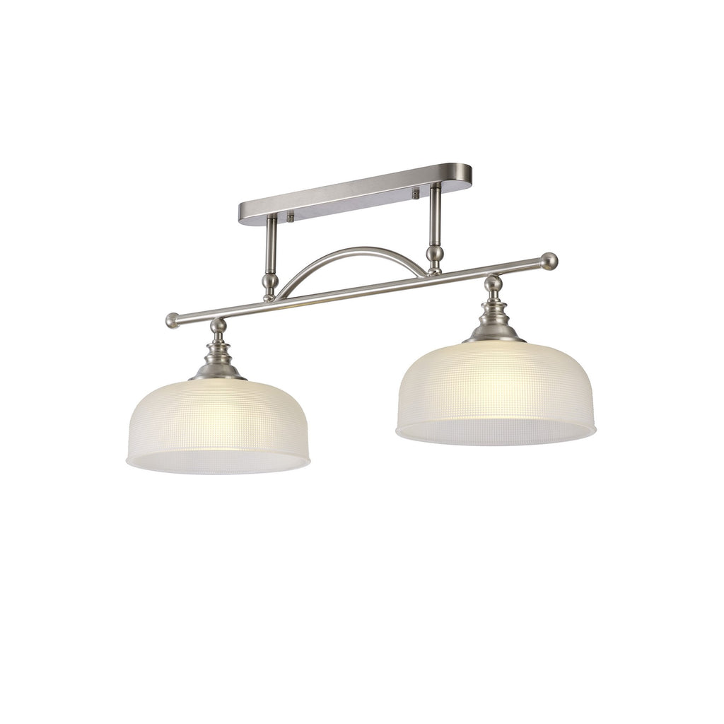 NL86279 Sakkas 2 Light Pendant/Ceiling Light Satin Nickel Frosted