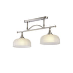 NL86279 Sakkas 2 Light Pendant/Ceiling Light Satin Nickel Frosted