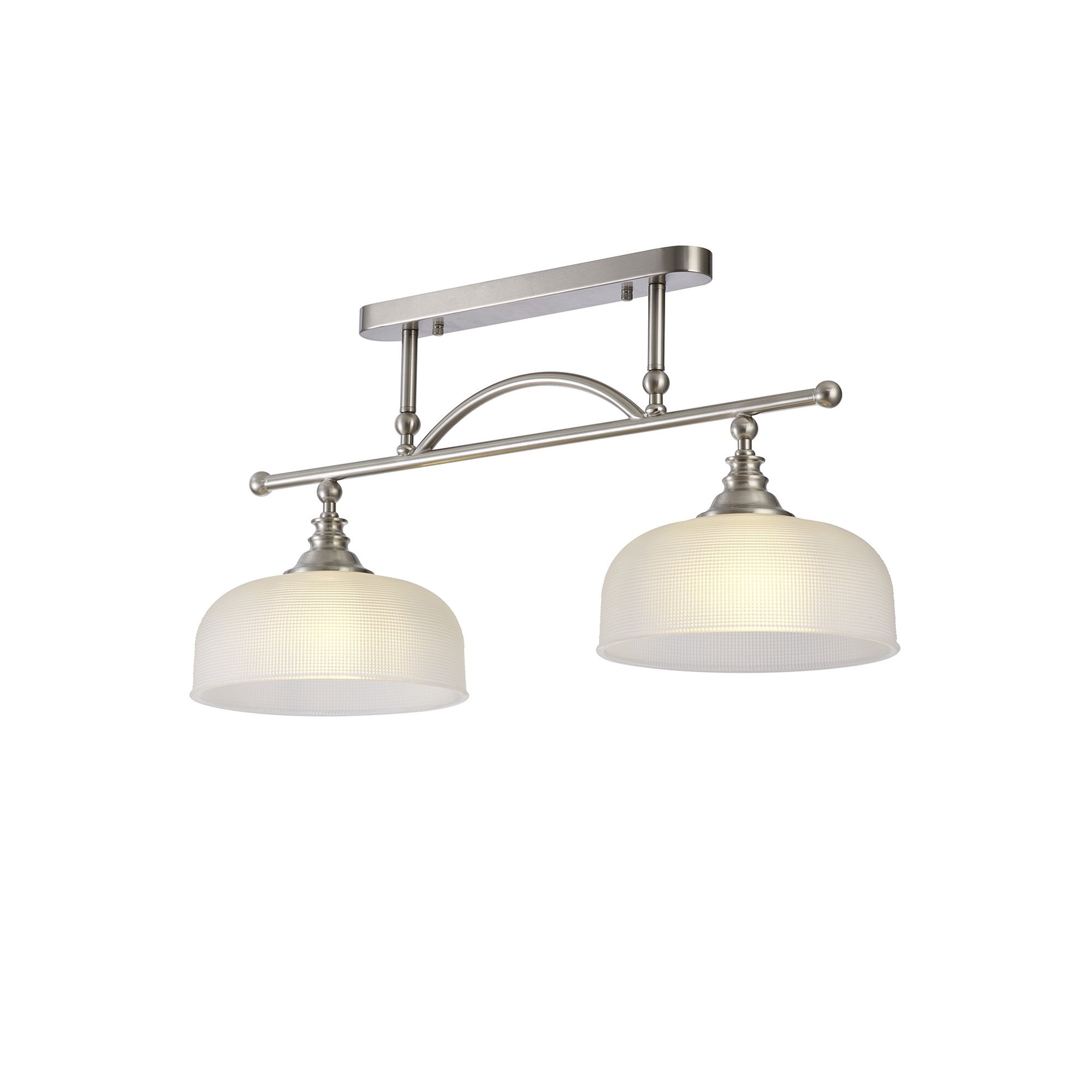 NL86279 Sakkas 2 Light Pendant/Ceiling Light Satin Nickel Frosted