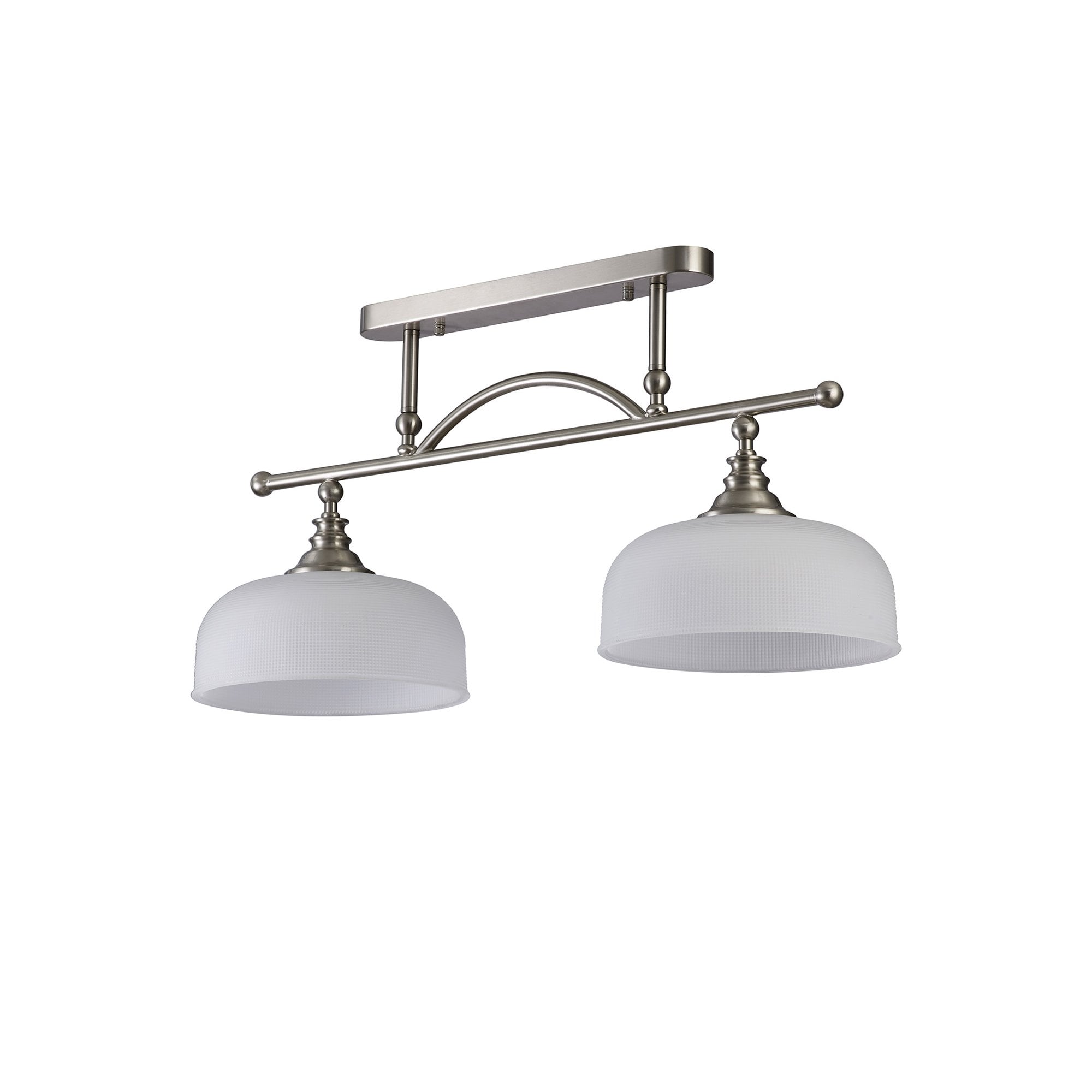 NL86279 Sakkas 2 Light Pendant/Ceiling Light Satin Nickel Frosted