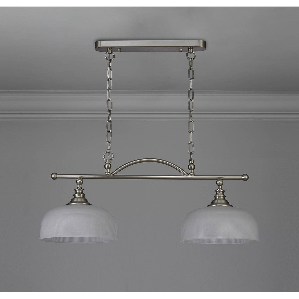 NL86279 Sakkas 2 Light Pendant/Ceiling Light Satin Nickel Frosted