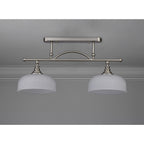 NL86279 Sakkas 2 Light Pendant/Ceiling Light Satin Nickel Frosted