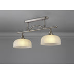 NL86279 Sakkas 2 Light Pendant/Ceiling Light Satin Nickel Frosted