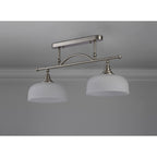 NL86279 Sakkas 2 Light Pendant/Ceiling Light Satin Nickel Frosted