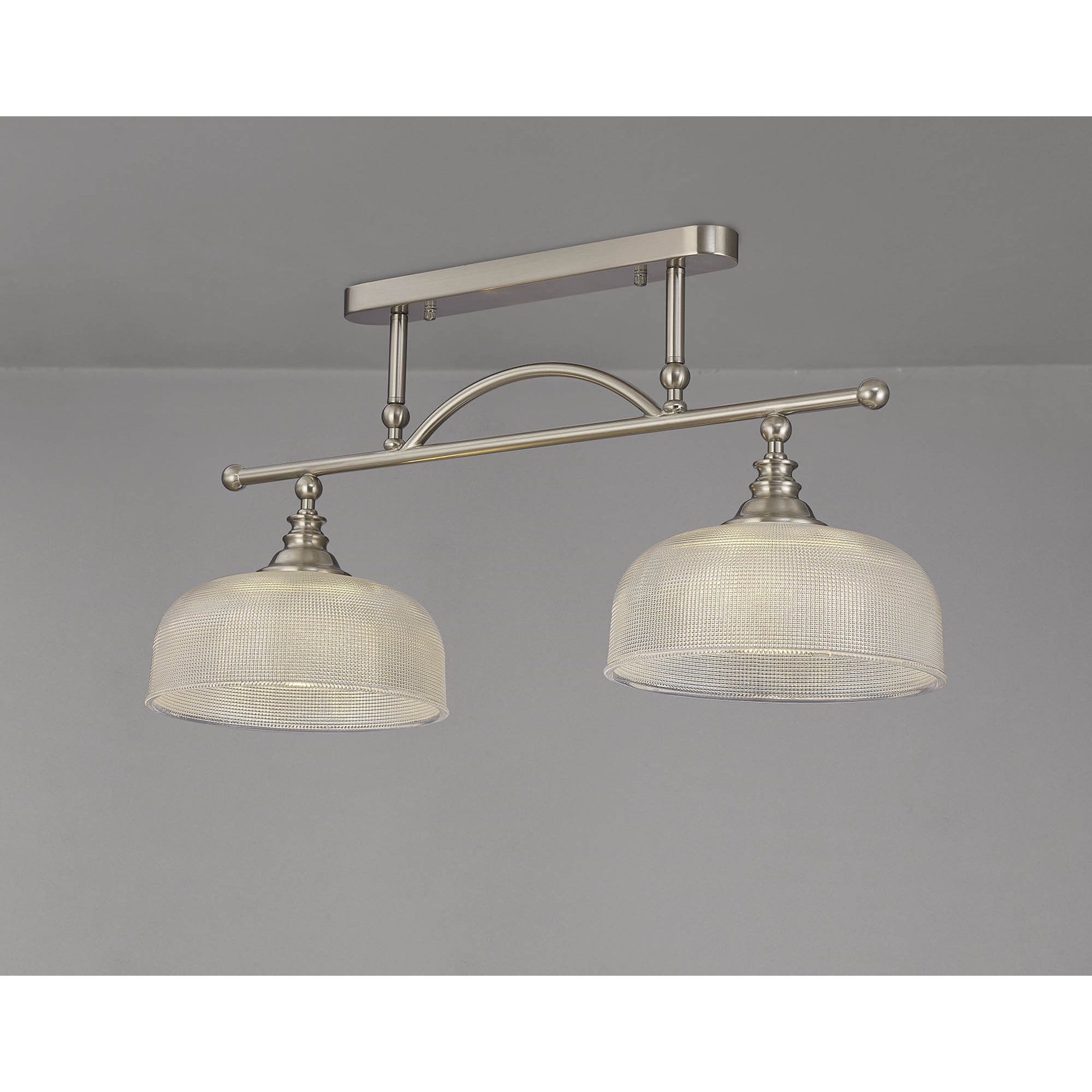 NL86279 Sakkas 2 Light Pendant/Ceiling Light Satin Nickel Frosted