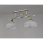 NL86279 Sakkas 2 Light Pendant/Ceiling Light Satin Nickel Frosted