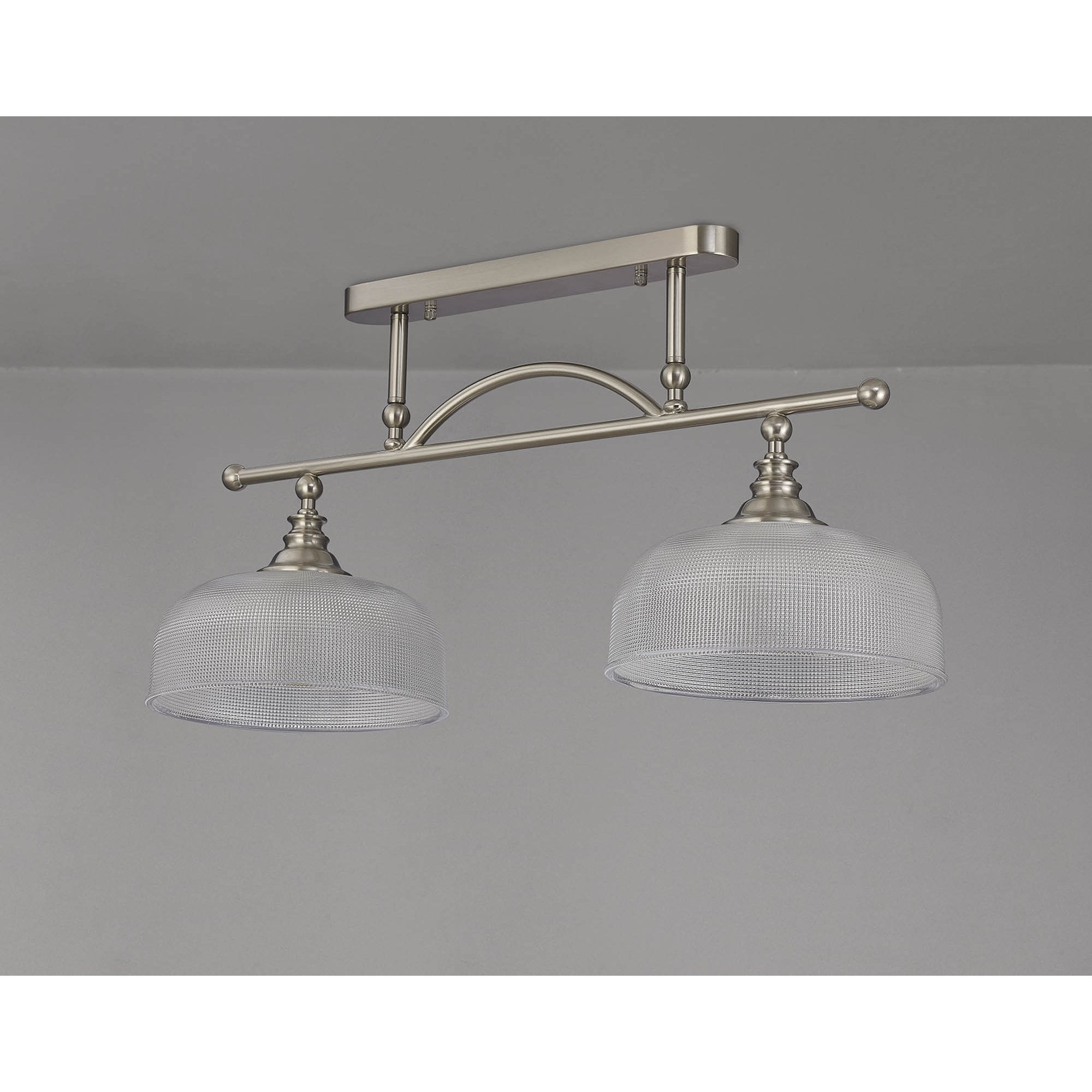NL86279 Sakkas 2 Light Pendant/Ceiling Light Satin Nickel Frosted