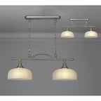 NL86279 Sakkas 2 Light Pendant/Ceiling Light Satin Nickel Frosted