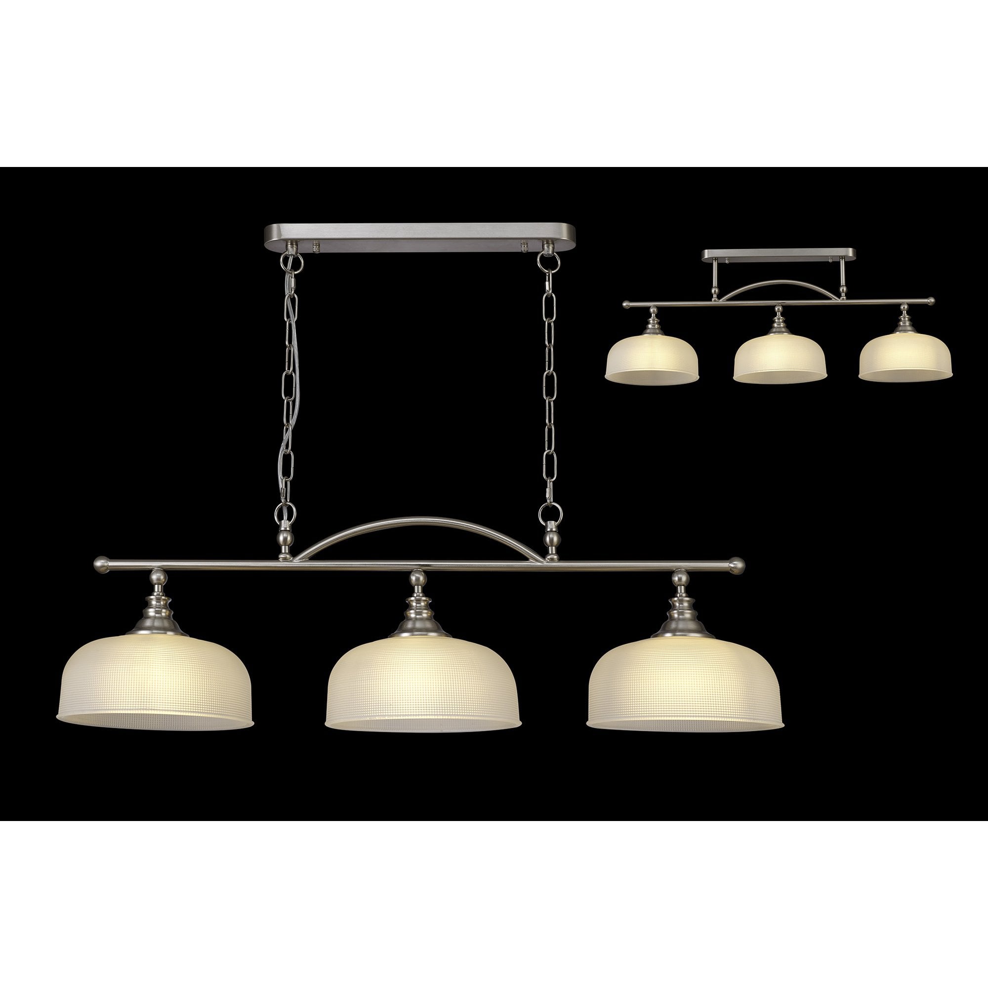 NL86289 Sakkas 3 Light Pendant/Ceiling Light Satin Nickel Frosted