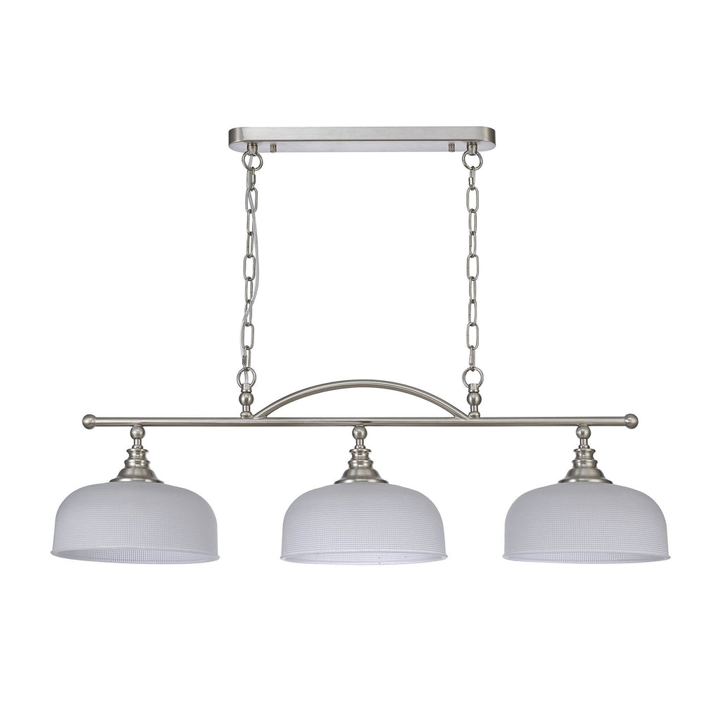 NL86289 Sakkas 3 Light Pendant/Ceiling Light Satin Nickel Frosted