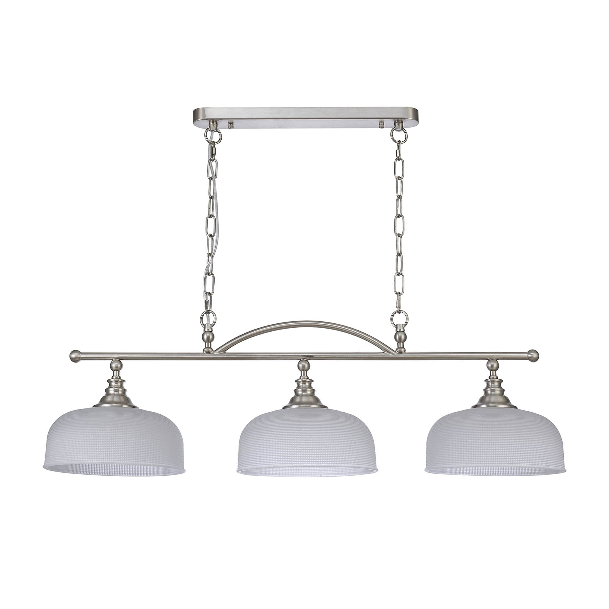 NL86289 Sakkas 3 Light Pendant/Ceiling Light Satin Nickel Frosted