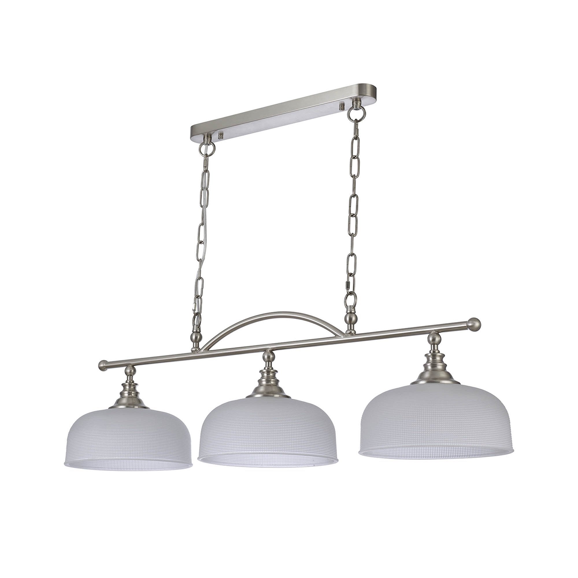 NL86289 Sakkas 3 Light Pendant/Ceiling Light Satin Nickel Frosted