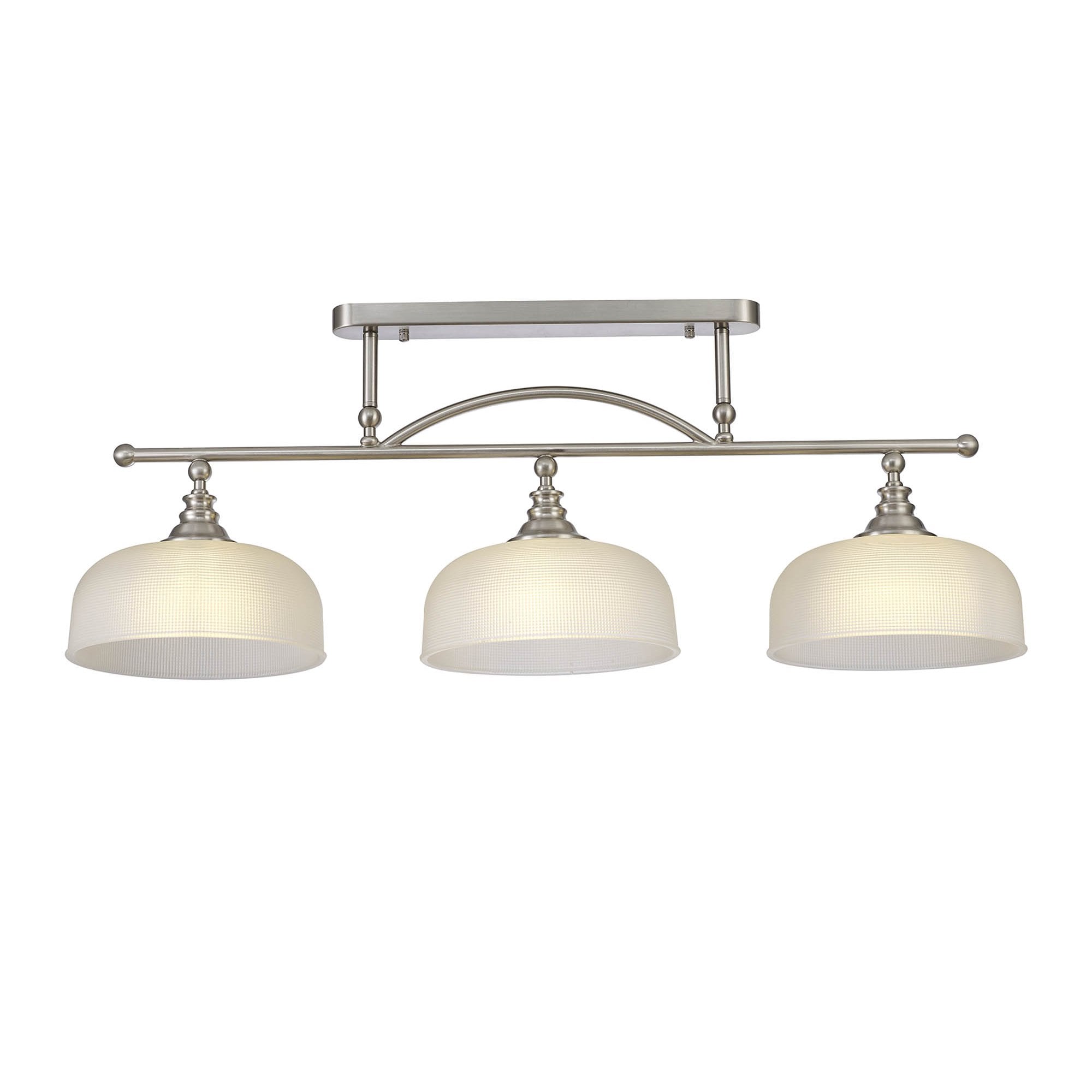 NL86289 Sakkas 3 Light Pendant/Ceiling Light Satin Nickel Frosted
