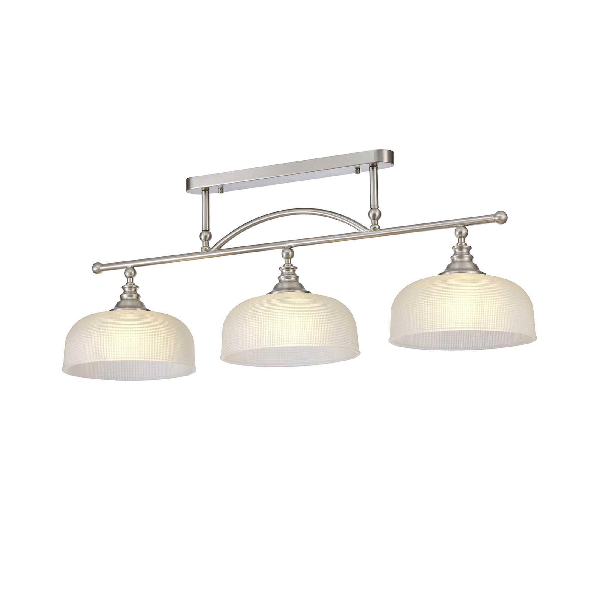 NL86289 Sakkas 3 Light Pendant/Ceiling Light Satin Nickel Frosted