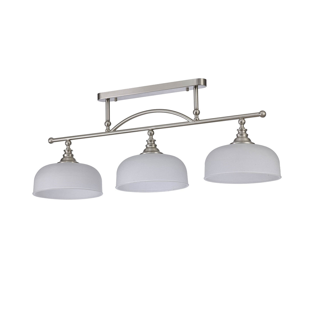 NL86289 Sakkas 3 Light Pendant/Ceiling Light Satin Nickel Frosted