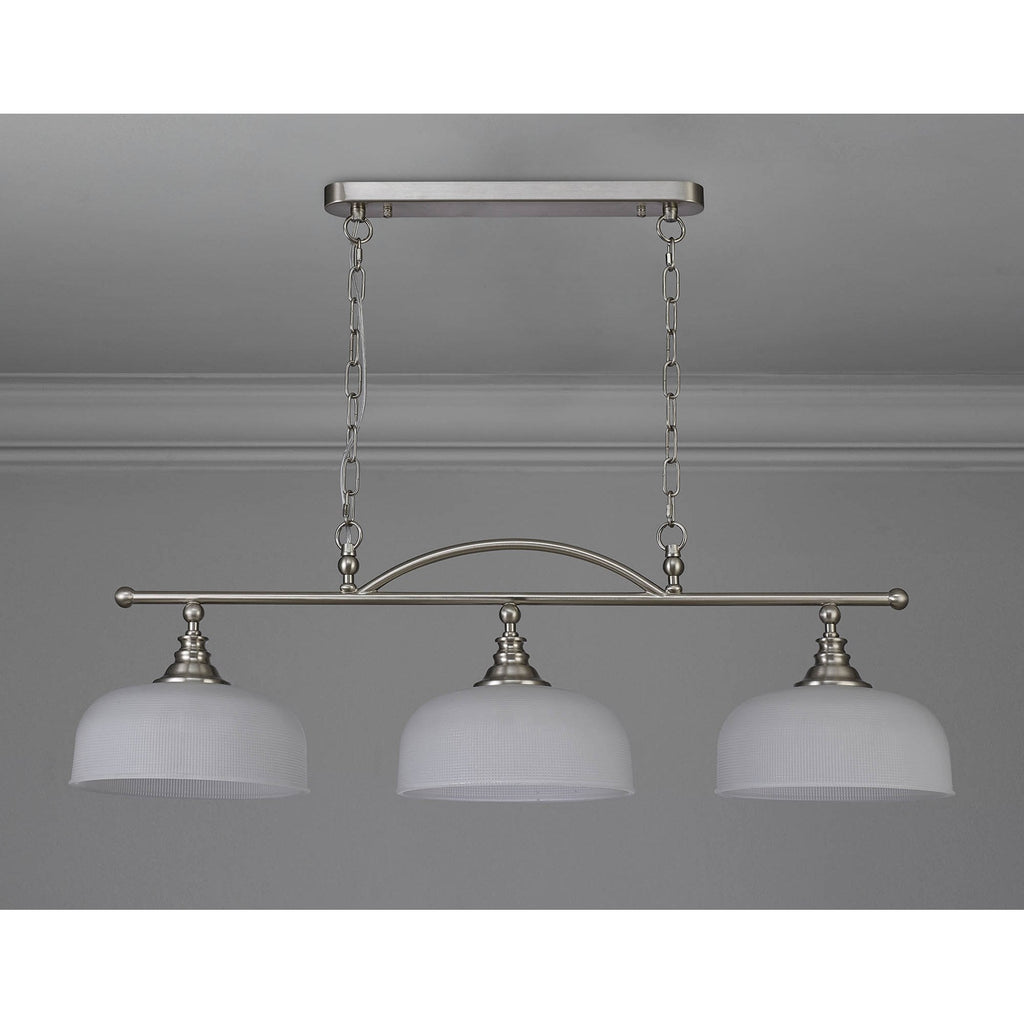 NL86289 Sakkas 3 Light Pendant/Ceiling Light Satin Nickel Frosted