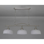 NL86289 Sakkas 3 Light Pendant/Ceiling Light Satin Nickel Frosted