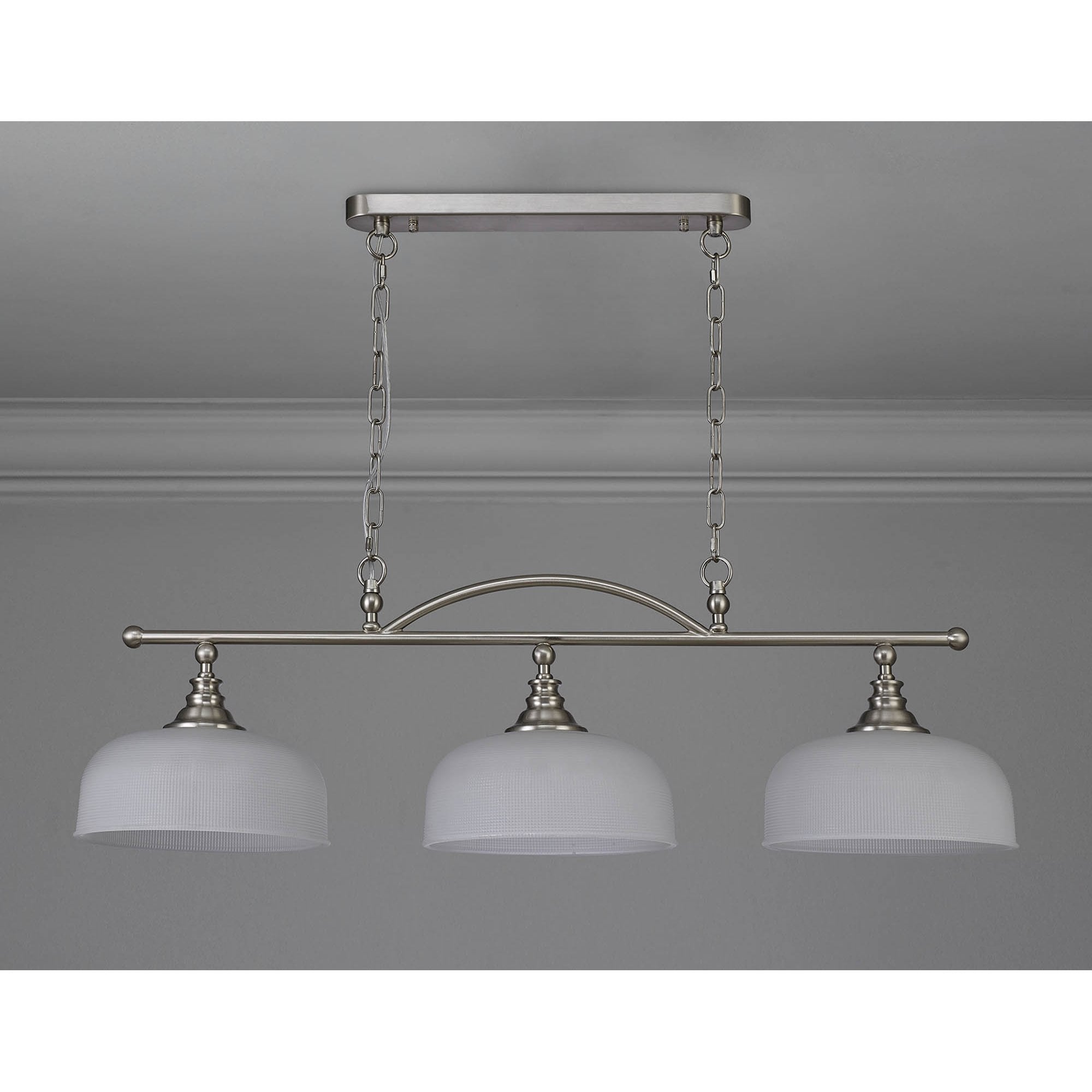 NL86289 Sakkas 3 Light Pendant/Ceiling Light Satin Nickel Frosted