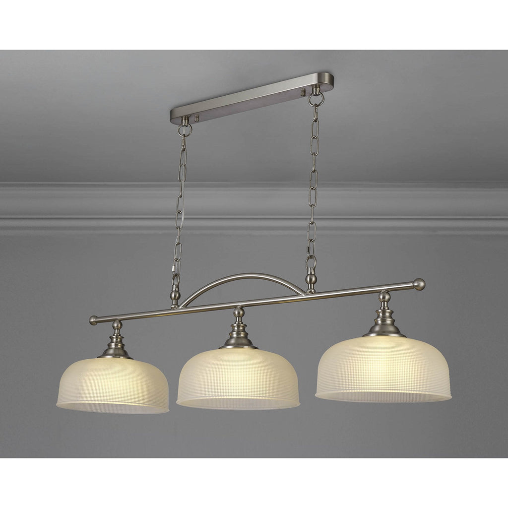 NL86289 Sakkas 3 Light Pendant/Ceiling Light Satin Nickel Frosted