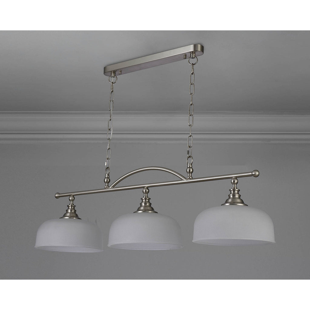 NL86289 Sakkas 3 Light Pendant/Ceiling Light Satin Nickel Frosted
