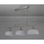 NL86289 Sakkas 3 Light Pendant/Ceiling Light Satin Nickel Frosted