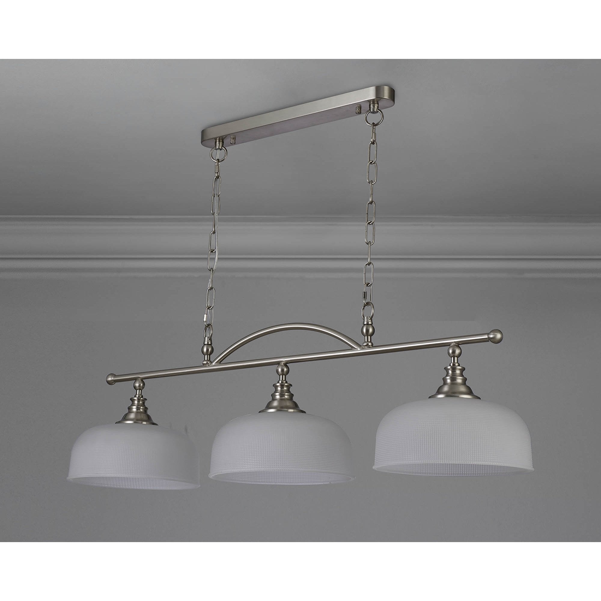 NL86289 Sakkas 3 Light Pendant/Ceiling Light Satin Nickel Frosted