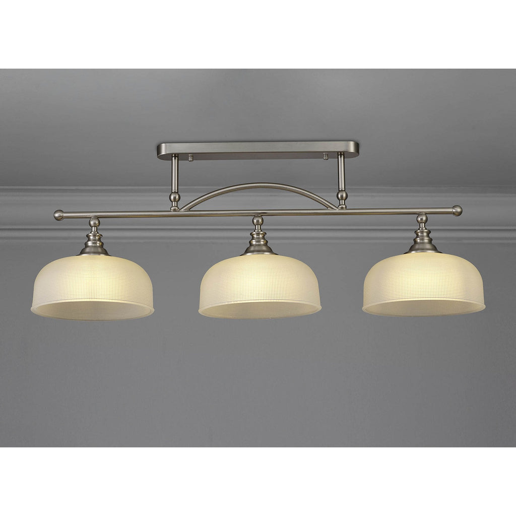 NL86289 Sakkas 3 Light Pendant/Ceiling Light Satin Nickel Frosted