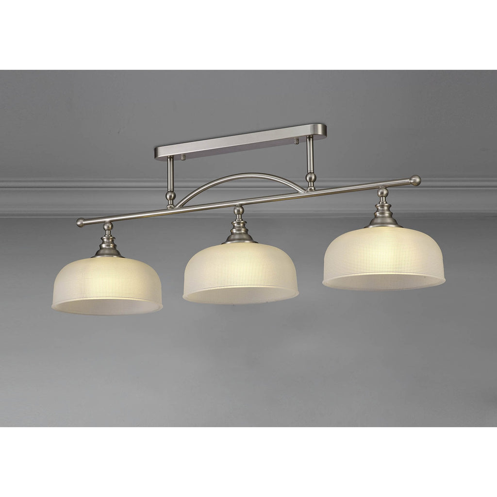 NL86289 Sakkas 3 Light Pendant/Ceiling Light Satin Nickel Frosted