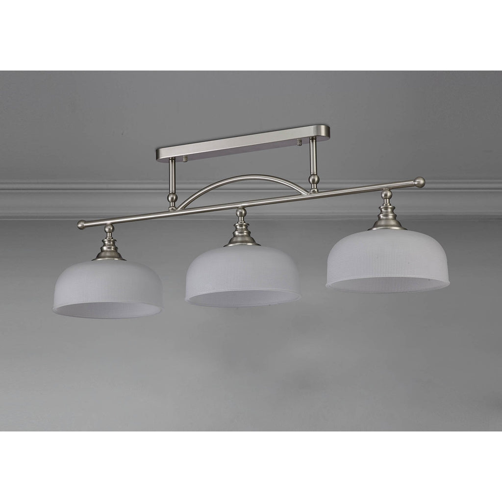 NL86289 Sakkas 3 Light Pendant/Ceiling Light Satin Nickel Frosted