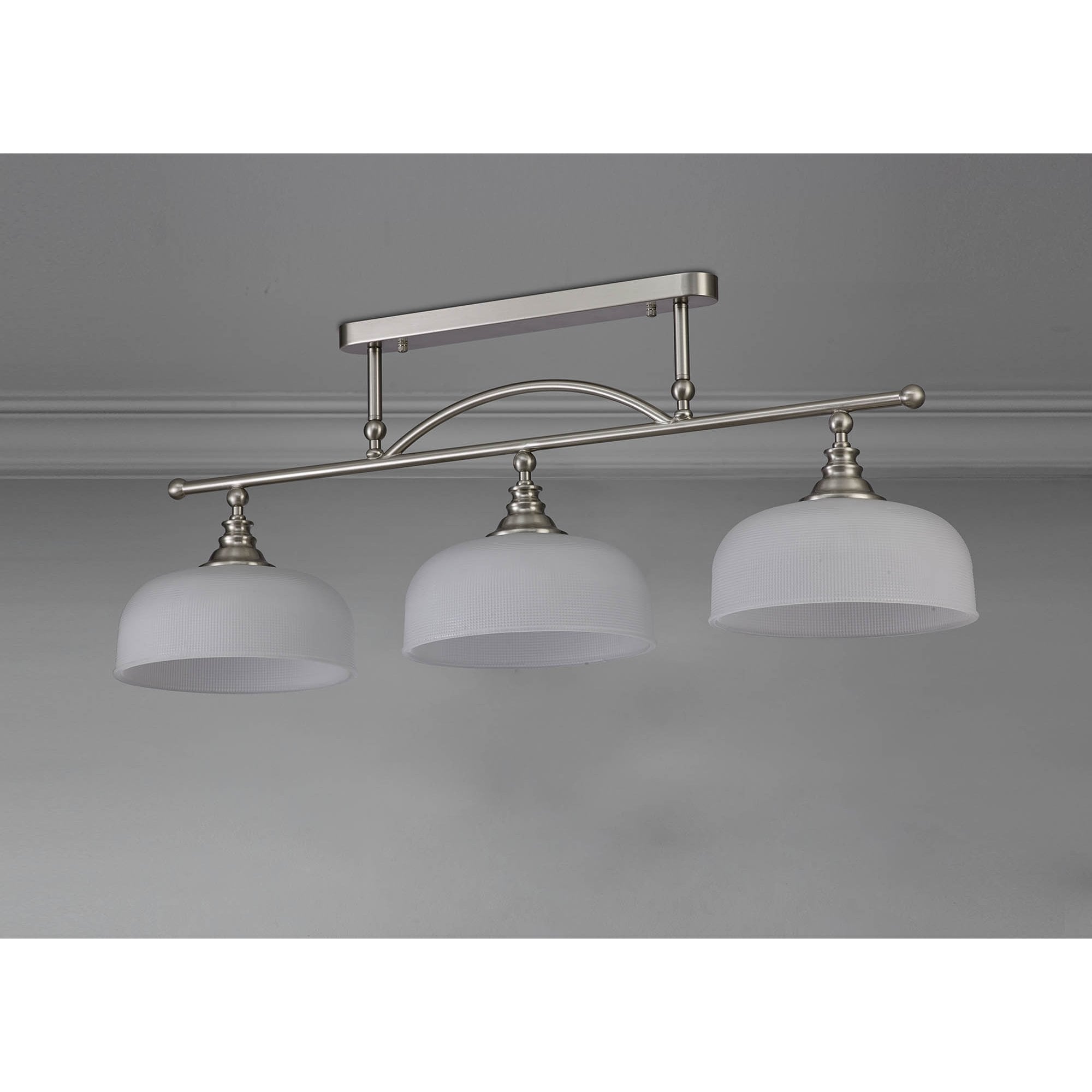 NL86289 Sakkas 3 Light Pendant/Ceiling Light Satin Nickel Frosted
