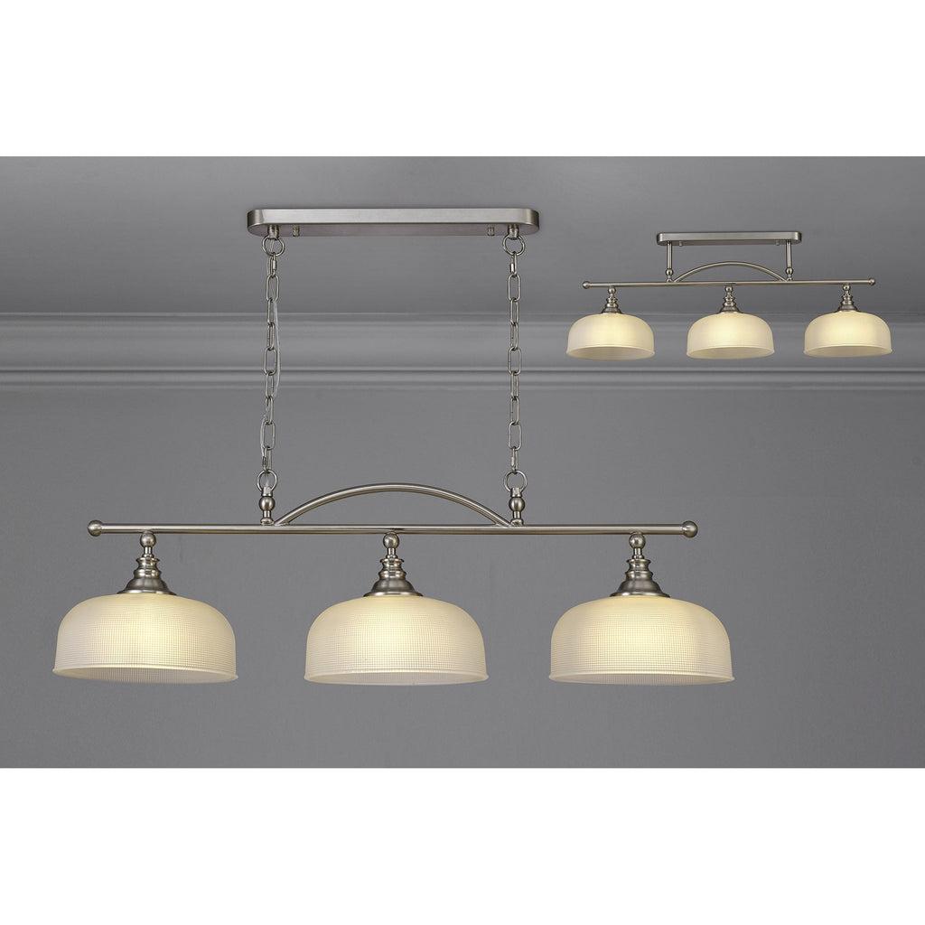 NL86289 Sakkas 3 Light Pendant/Ceiling Light Satin Nickel Frosted