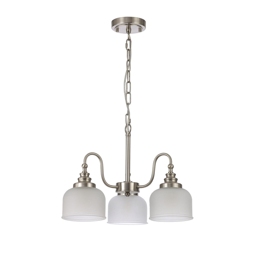 NL86299 Sakkas 3 Light Pendant/Ceiling Light Satin Nickel Frosted