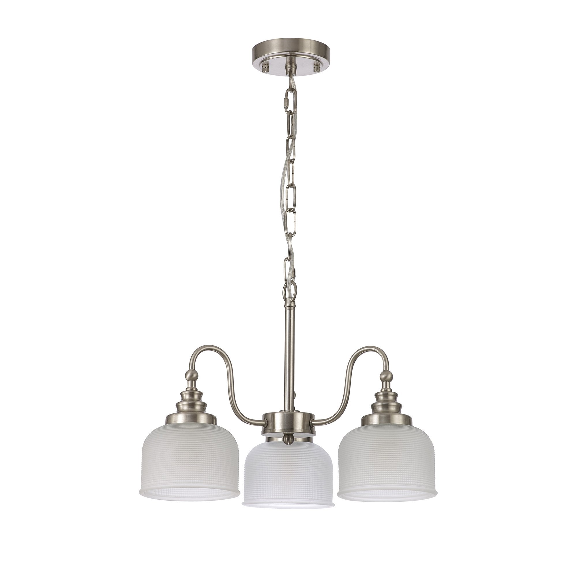 NL86299 Sakkas 3 Light Pendant/Ceiling Light Satin Nickel Frosted