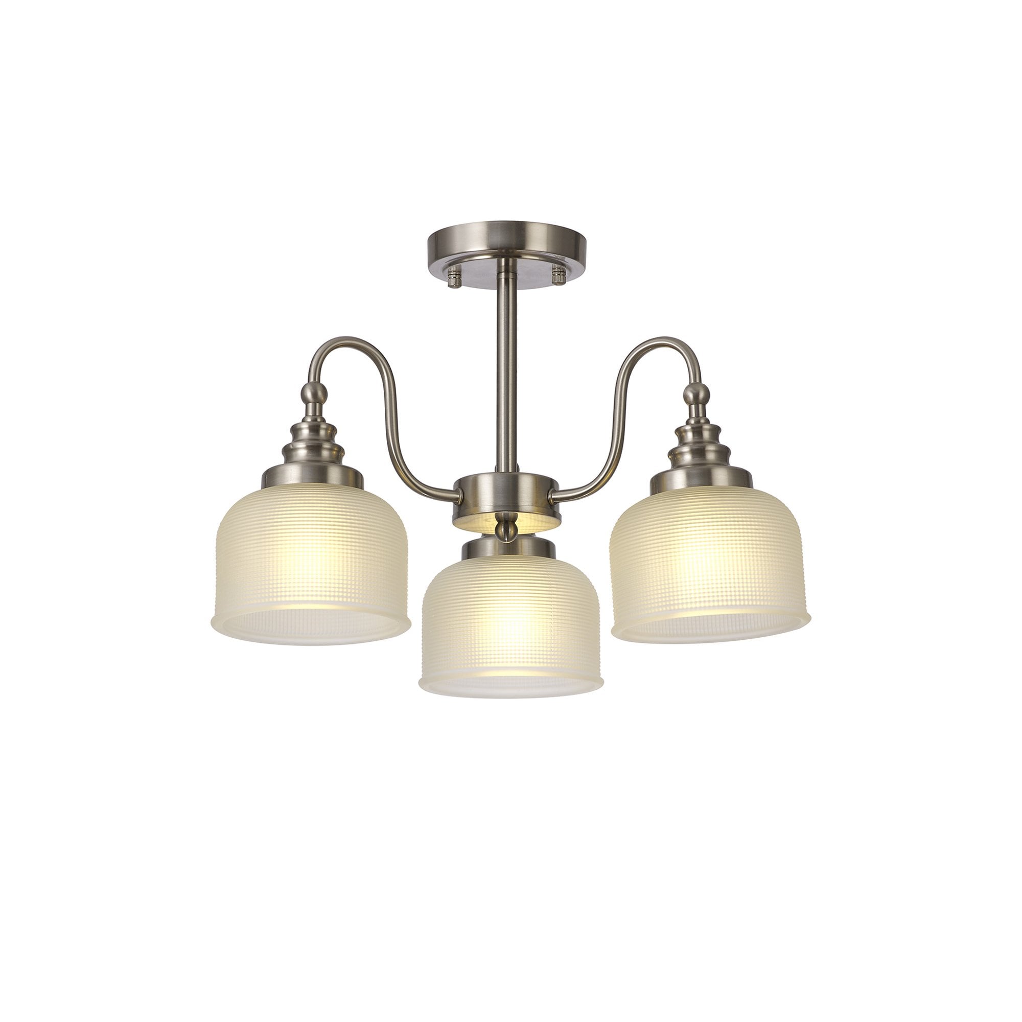 NL86299 Sakkas 3 Light Pendant/Ceiling Light Satin Nickel Frosted