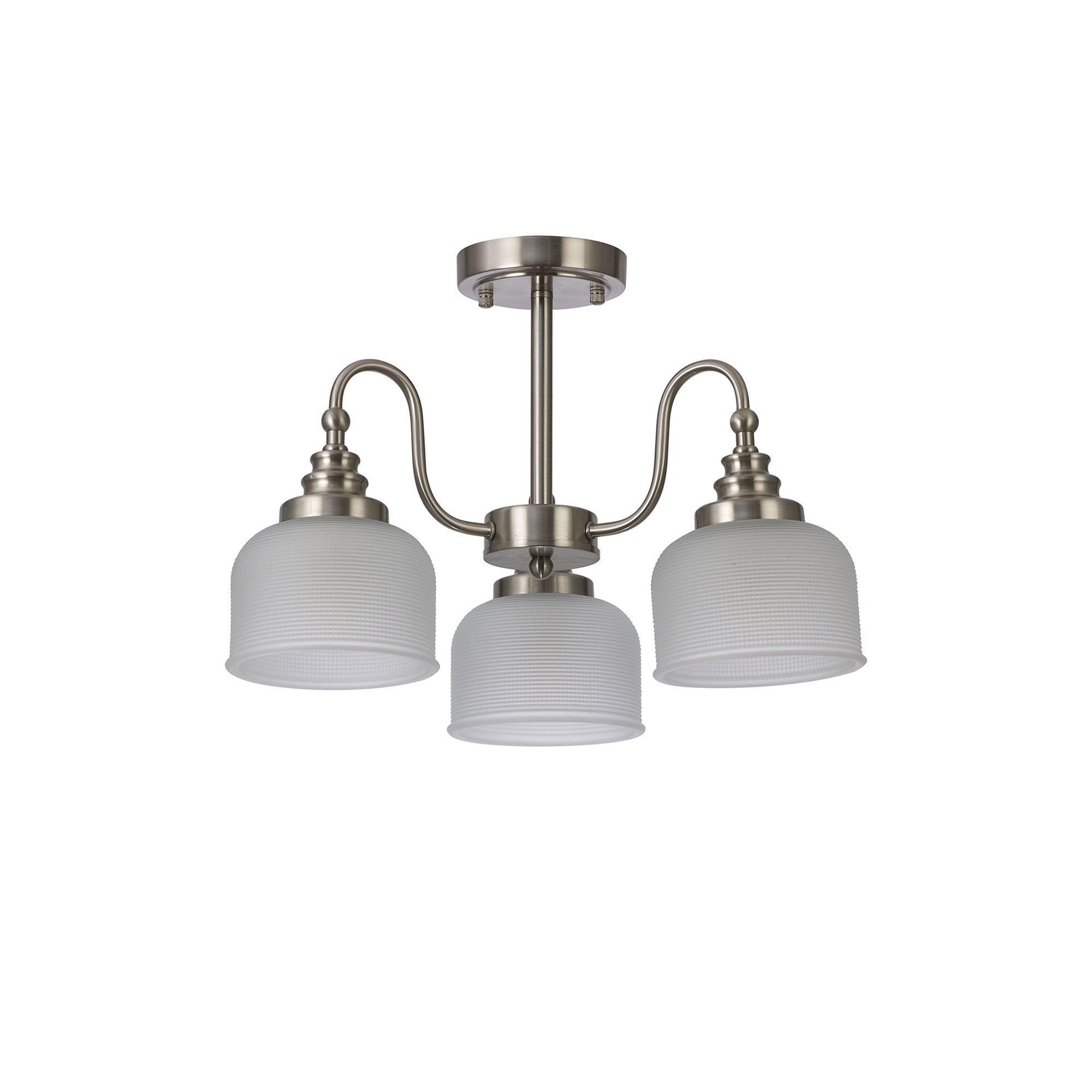 NL86299 Sakkas 3 Light Pendant/Ceiling Light Satin Nickel Frosted