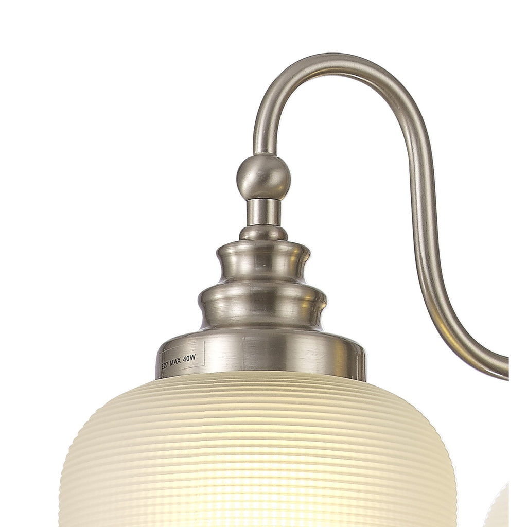 NL86299 Sakkas 3 Light Pendant/Ceiling Light Satin Nickel Frosted