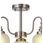 NL86299 Sakkas 3 Light Pendant/Ceiling Light Satin Nickel Frosted