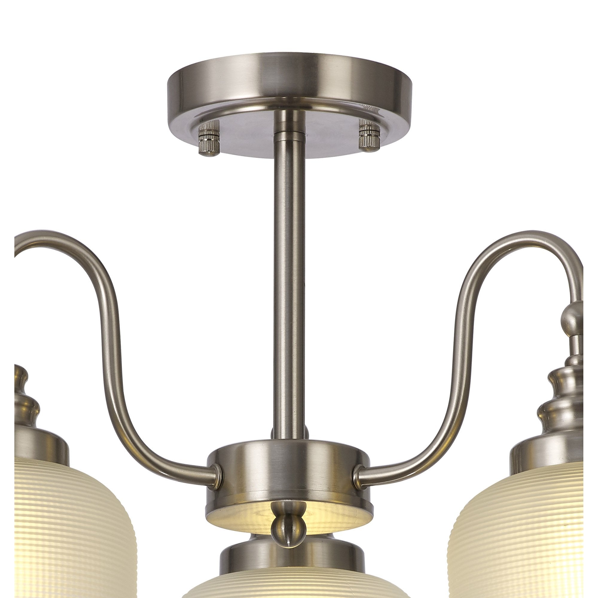 NL86299 Sakkas 3 Light Pendant/Ceiling Light Satin Nickel Frosted