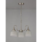 NL86299 Sakkas 3 Light Pendant/Ceiling Light Satin Nickel Frosted