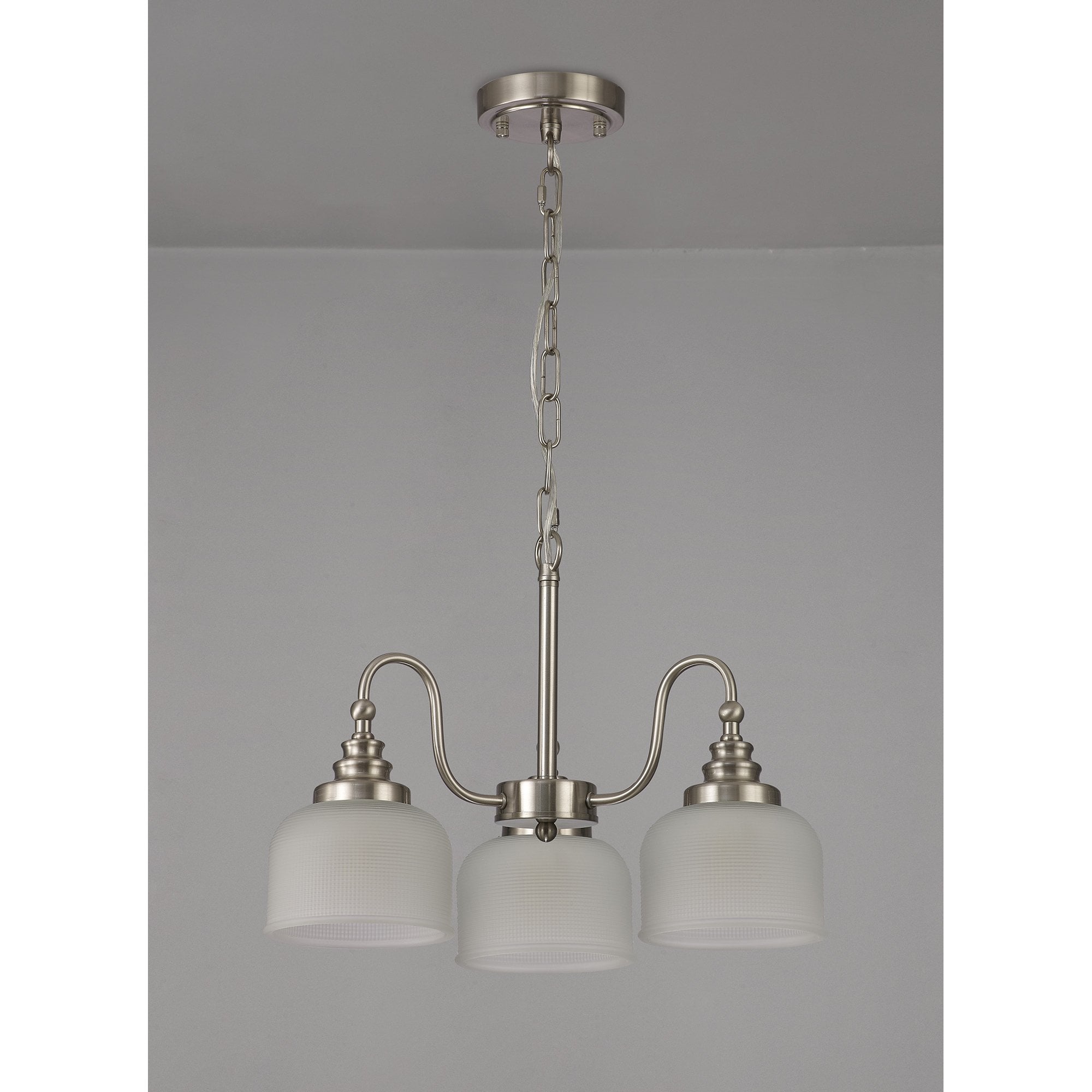 NL86299 Sakkas 3 Light Pendant/Ceiling Light Satin Nickel Frosted