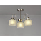 NL86299 Sakkas 3 Light Pendant/Ceiling Light Satin Nickel Frosted