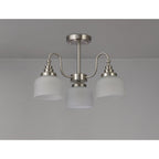 NL86299 Sakkas 3 Light Pendant/Ceiling Light Satin Nickel Frosted