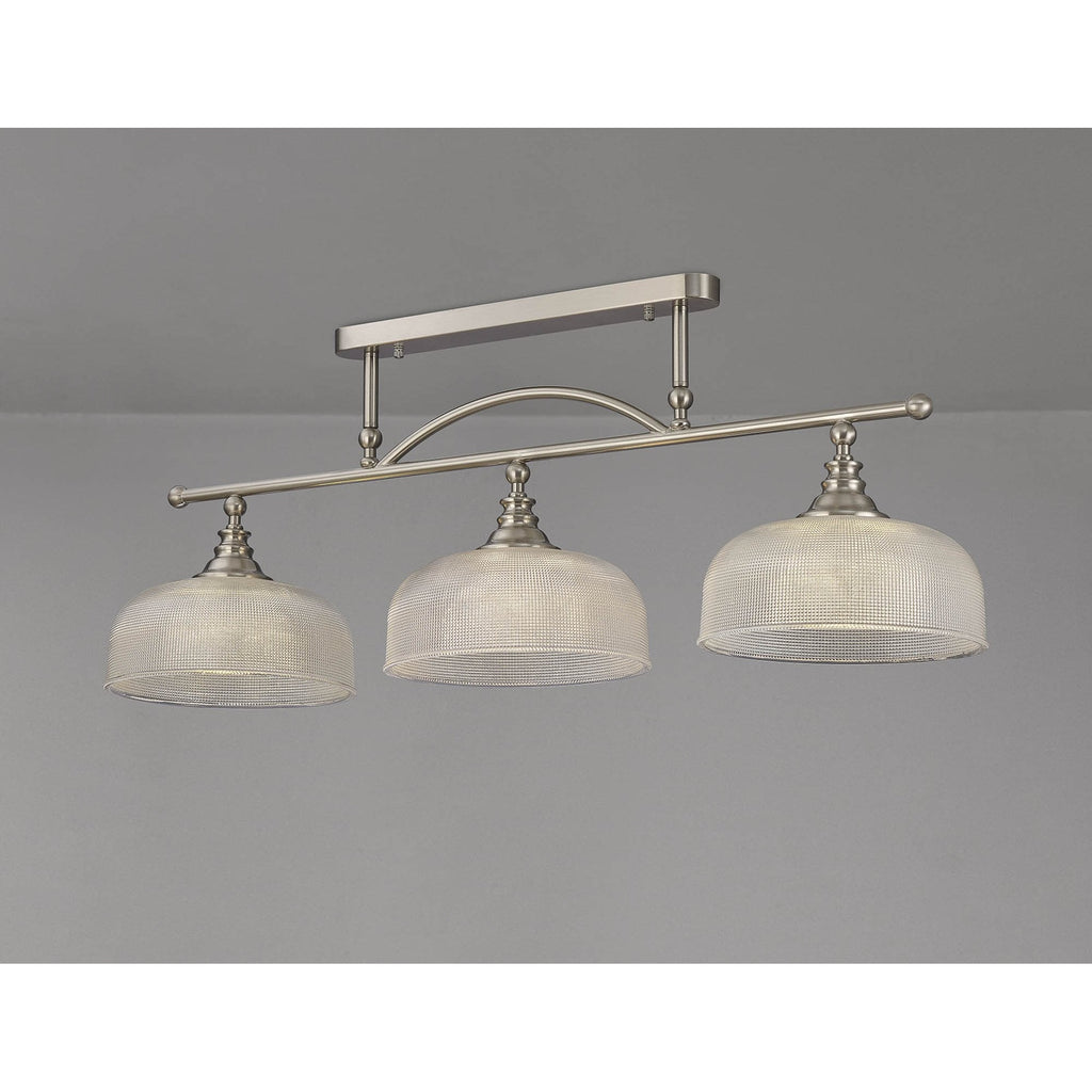 NL86299 Sakkas 3 Light Pendant/Ceiling Light Satin Nickel Frosted