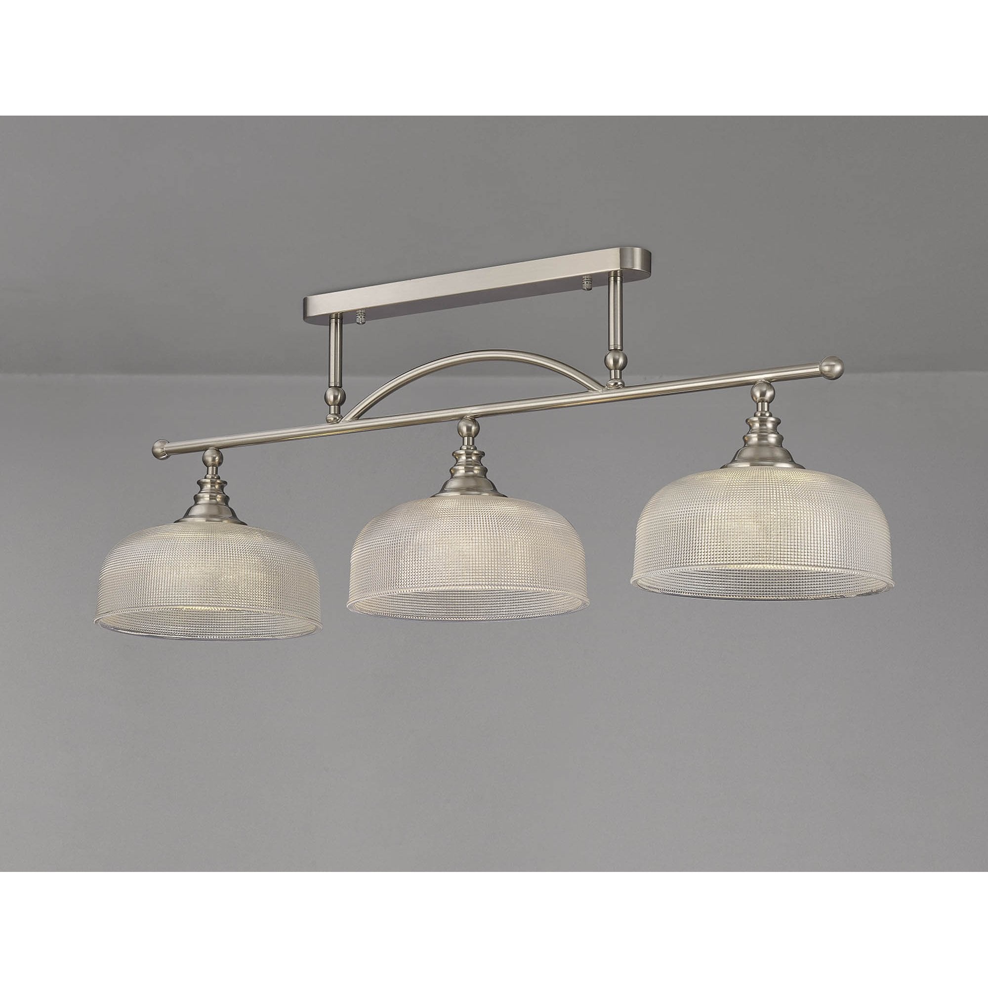 NL86299 Sakkas 3 Light Pendant/Ceiling Light Satin Nickel Frosted