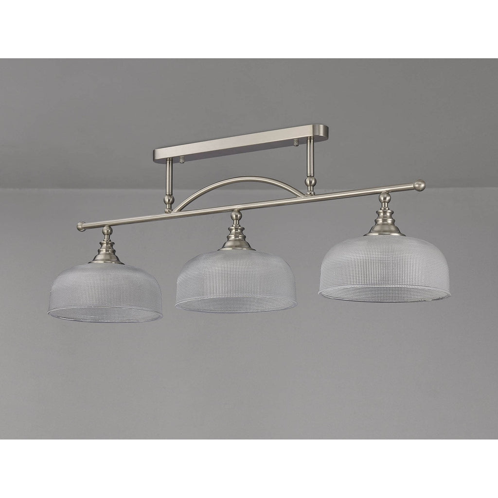 NL86299 Sakkas 3 Light Pendant/Ceiling Light Satin Nickel Frosted