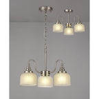 NL86299 Sakkas 3 Light Pendant/Ceiling Light Satin Nickel Frosted