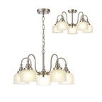 NL86309 Sakkas 5 Light Pendant/Ceiling Light Satin Nickel Frosted