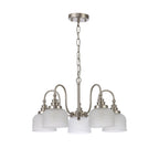 NL86309 Sakkas 5 Light Pendant/Ceiling Light Satin Nickel Frosted