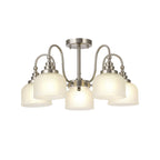 NL86309 Sakkas 5 Light Pendant/Ceiling Light Satin Nickel Frosted